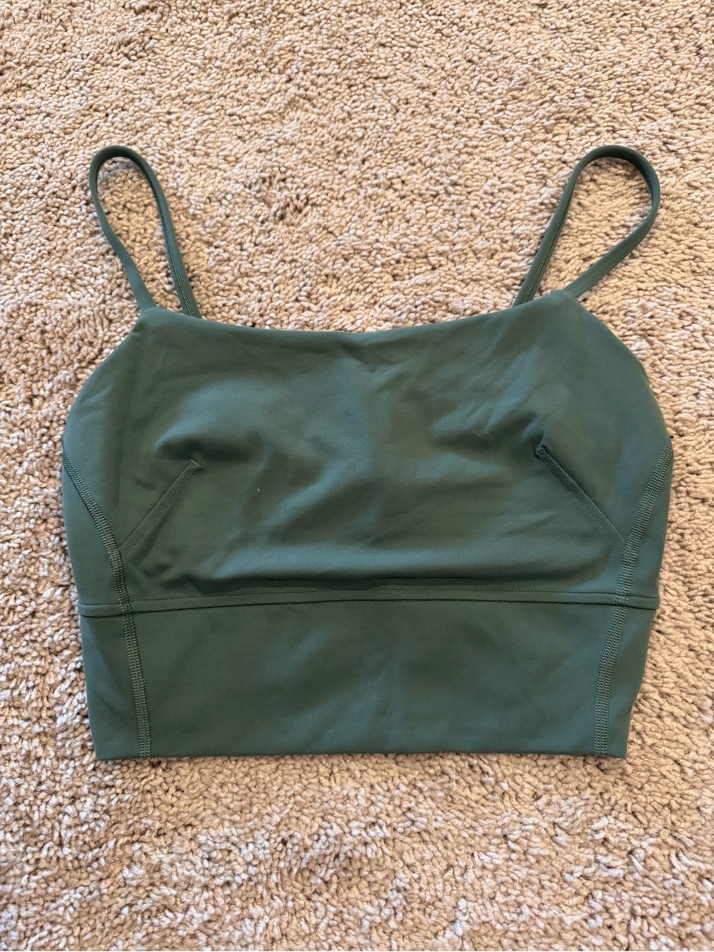 lululemon athletica Deep Green Cropped Strappy Cami